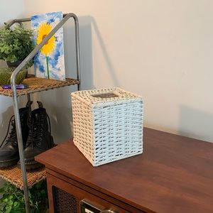 White Wicker Tissue Box